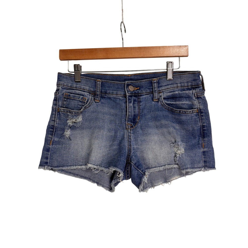 Old Navy Jean Shorts Womens‎ 2 Blue Distressed Cut Off Denim Stretch Festival